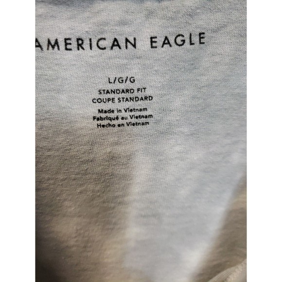 Men's American Eagle Short Sleeve Shirt Gray white Size Large USA 1977 - Picture 3 of 7